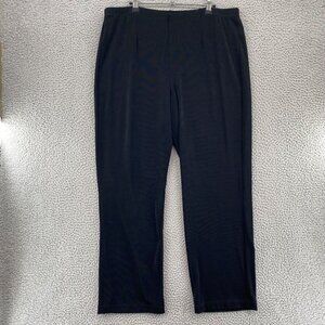 Chicos Pants Womens Extra Large Black Pull On Stretch Traveler Knit Tapered Leg